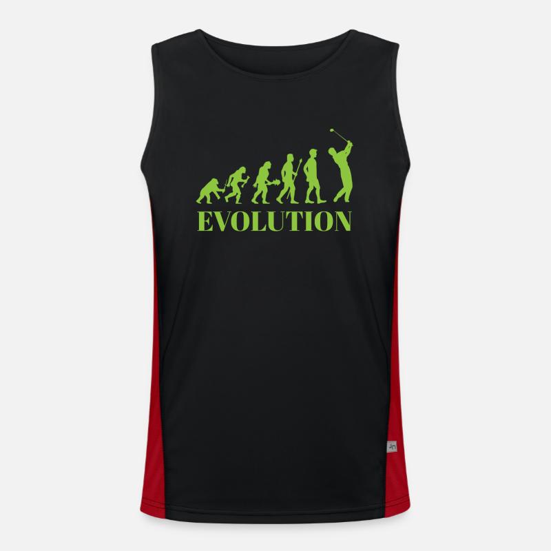 Evolution - Golf - Funny - Fun - Gift - Men's Functional Contrast Tank Top  - black/red