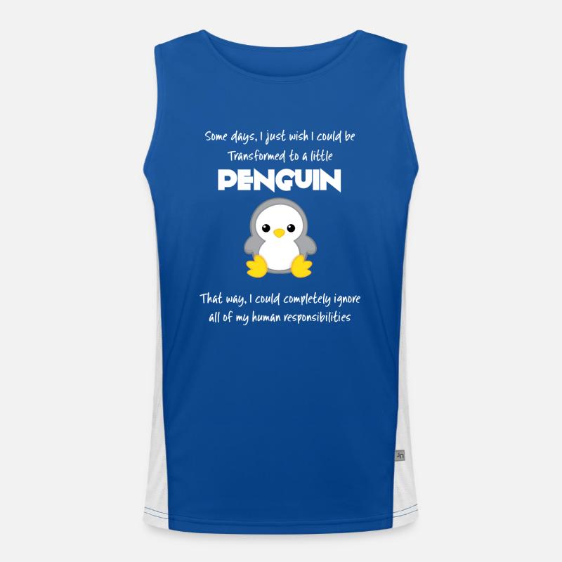 Pinguin - Erwachsen - Sarkasmus - Geschenk - Fun Funktionelles Kontrast-Tank Top für Männer 