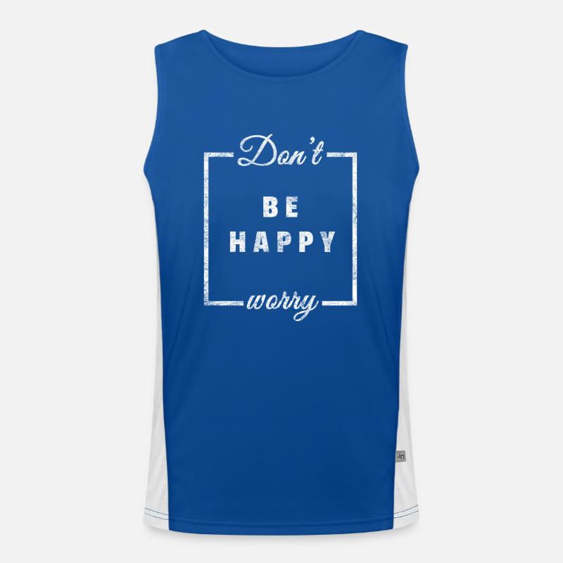 Dont worry be happy gift happiness happiness Men's Functional Contrast Tank Top