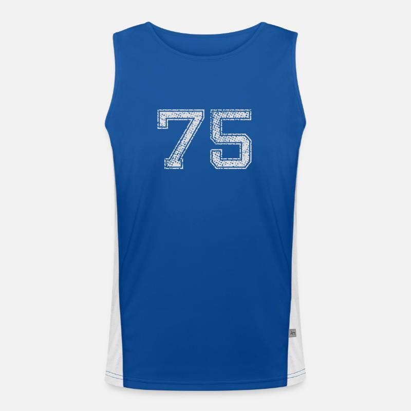 Number 75 Number seventy-five Seven Five Gift Men's Functional Contrast Tank Top 