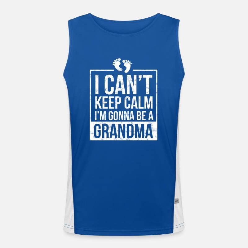Ich kann nicht ruhig bleiben, ich werde Großmutter Funktionelles Kontrast-Tank Top für Männer 