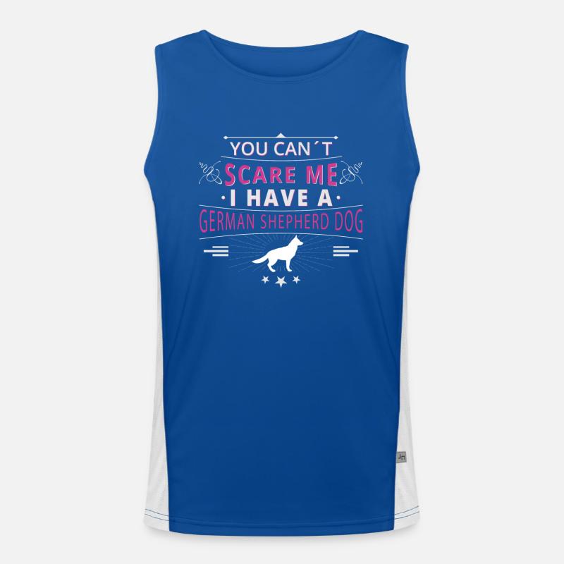 Deutscher Schäferhund scare German Shepherd Dog Funktionelles Kontrast-Tank Top für Männer 