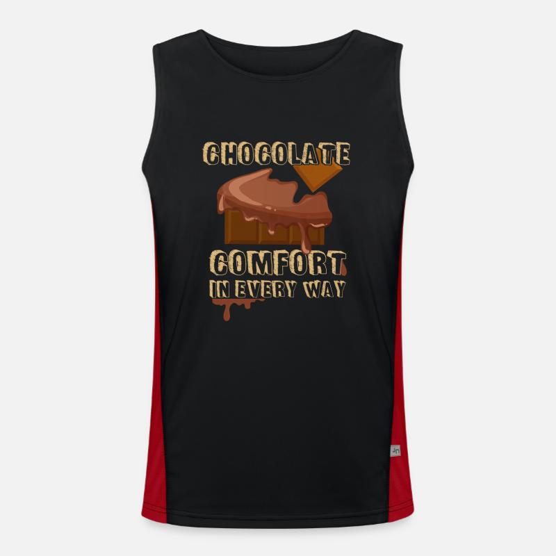 Chocolate - consolation - snacking - delicious - chocolate Men's Functional Contrast Tank Top 