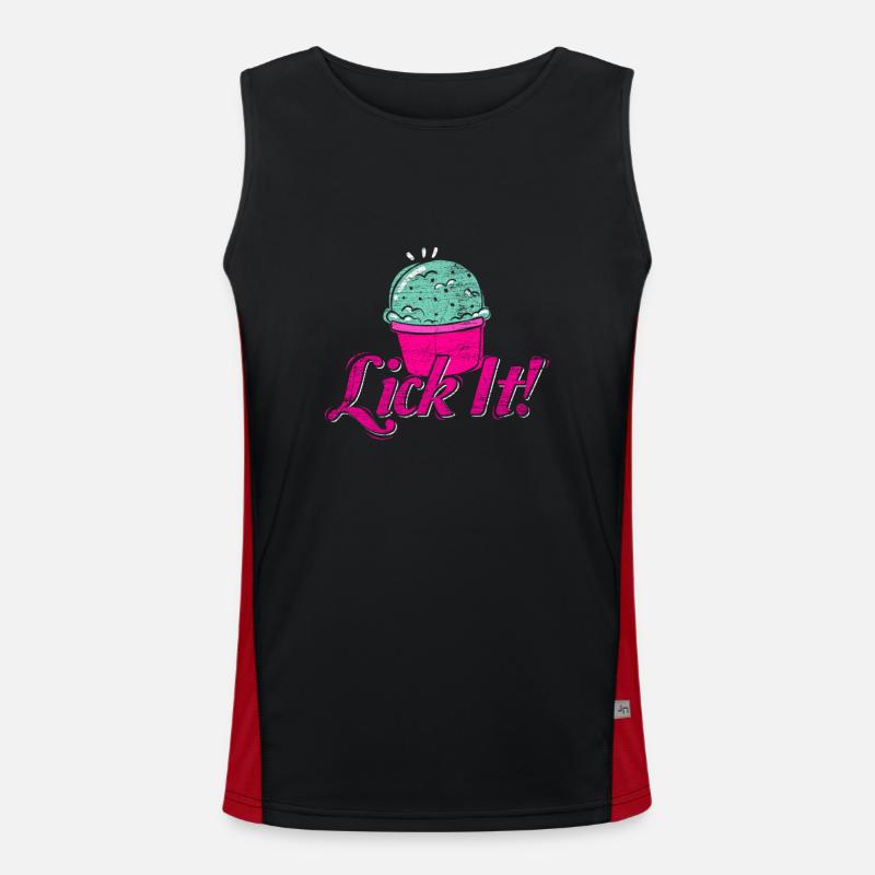 Eis lecken Softeis Geschenkidee Sommer Frühling Funktionelles Kontrast-Tank Top für Männer 