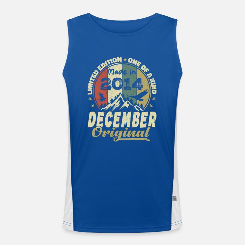 Vintage Retro Geburtstagsgeschenk - Dezember 2014 Funktionelles Kontrast-Tank Top für Männer 