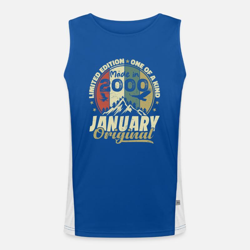 Anniversaire Janvier 2000 - Original Janvier 2000 Débardeur respirant contrasté Homme 