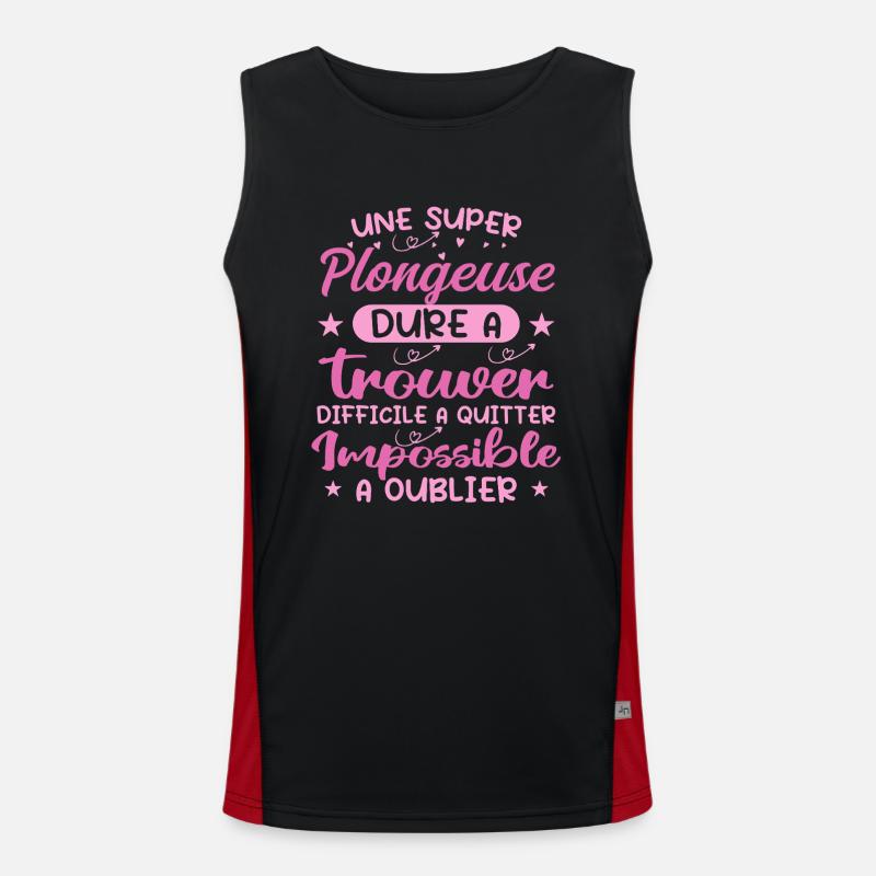 A Super Diver - Diver Gift - Men's Functional Contrast Tank Top  - black/red