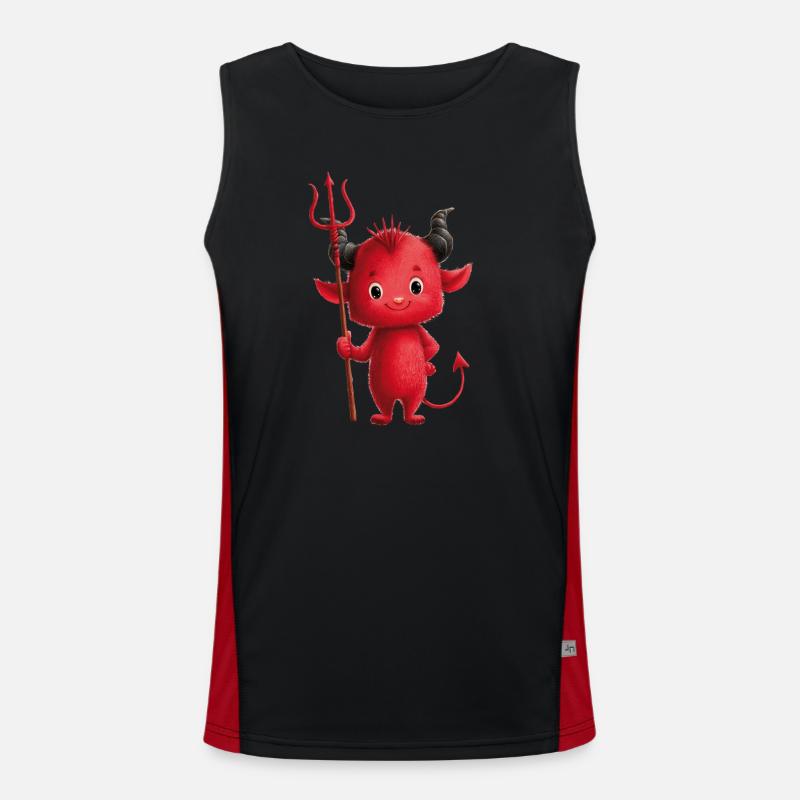 Devil - Men's Functional Contrast Tank Top  - black/red