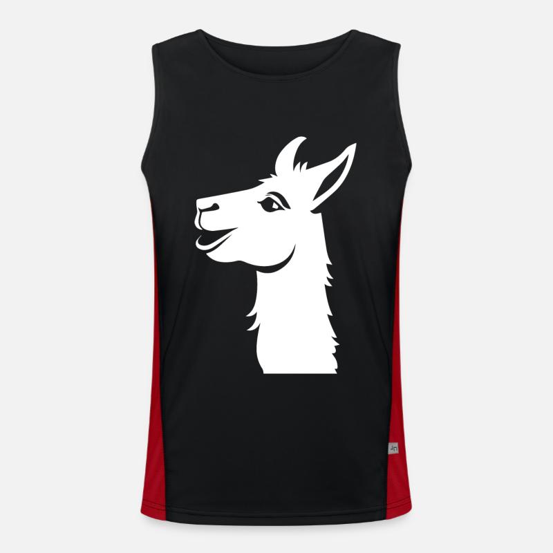 Drôle de Lama Silhouette Effronté Amusant Lamas Débardeur respirant contrasté Homme 