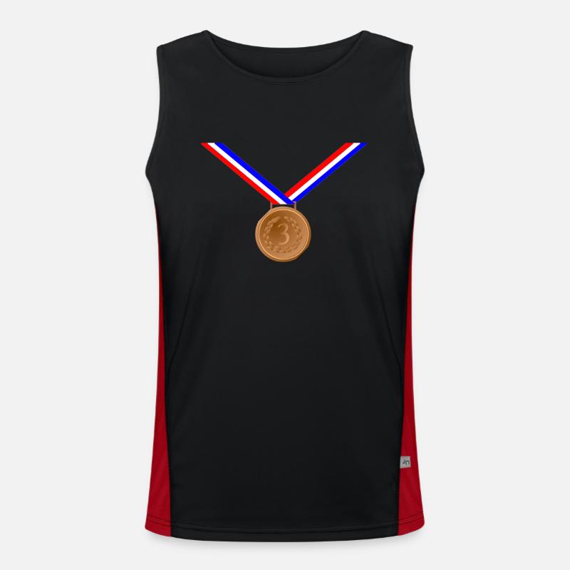 Bronze Medal 3rd Men's Functional Contrast Tank Top 