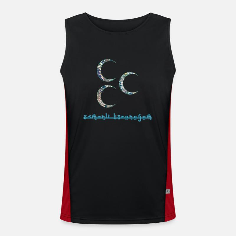 crescent moons e 733 - Men's Functional Contrast Tank Top  - black/red