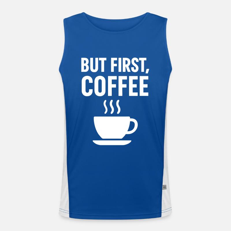 Coffee addict Coffee first Men's Functional Contrast Tank Top 