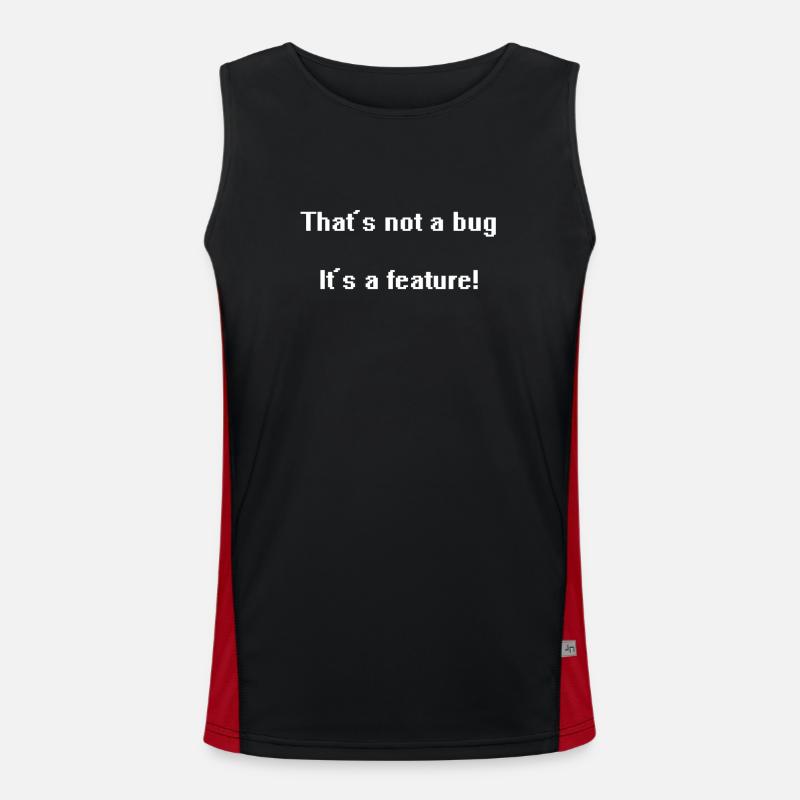 That's not a bug it's a feature! - Men's Functional Contrast Tank Top  - black/red