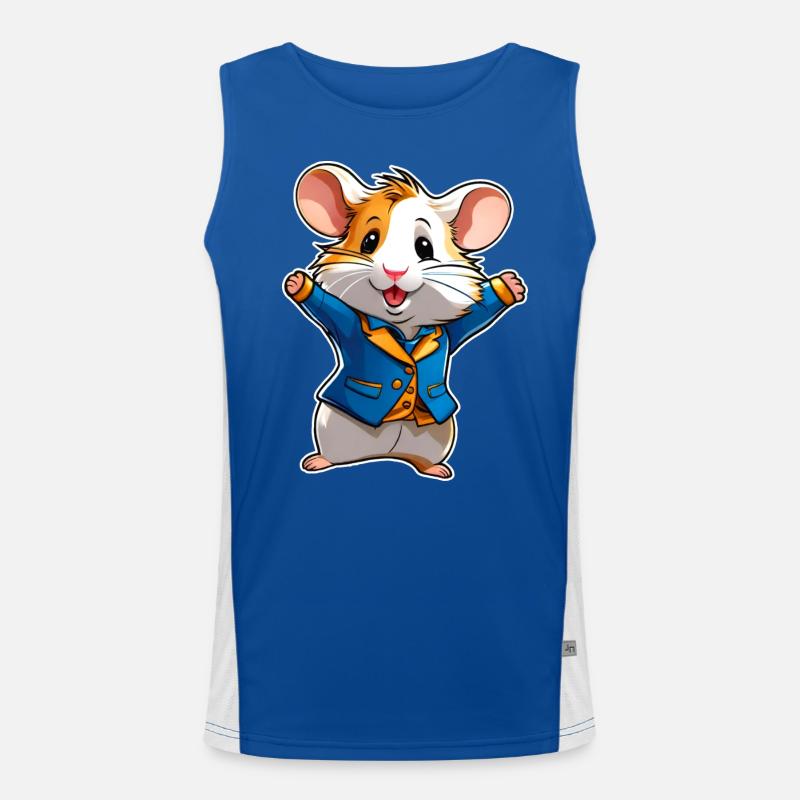 Niedlicher glücklicher Hamster Funktionelles Kontrast-Tank Top für Männer 