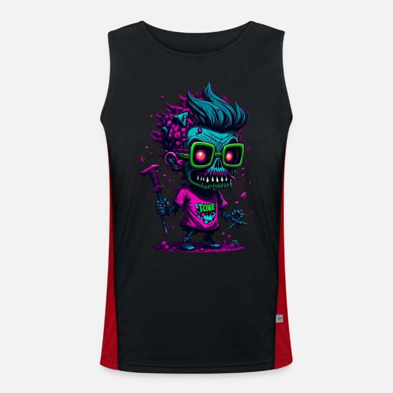 Bunter cooler Zombie Funktionelles Kontrast-Tank Top für Männer 