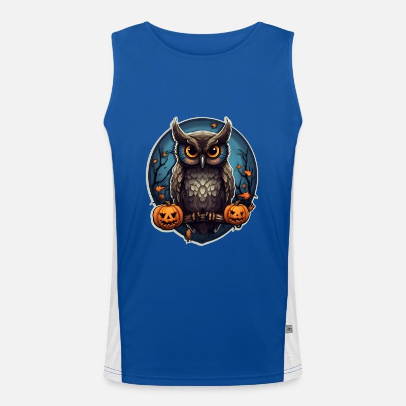 Eule Halloween Funktionelles Kontrast-Tank Top für Männer 