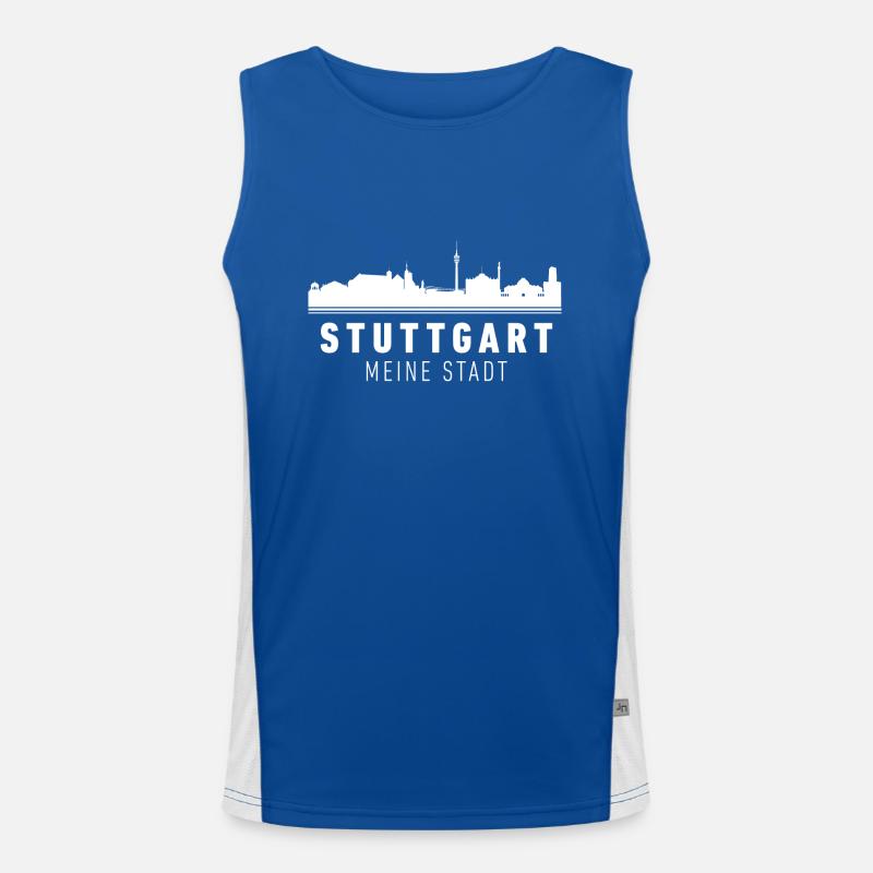Stuttgart Meine Stadt Funktionelles Kontrast-Tank Top für Männer 