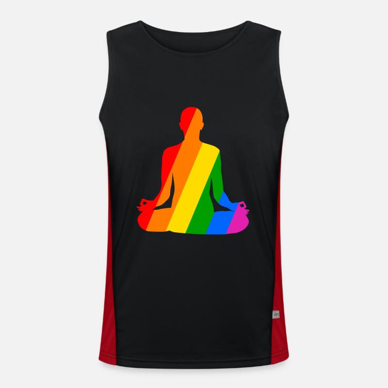 Variété et équilibre dans la pose de yoga colorée Débardeur respirant contrasté Homme 