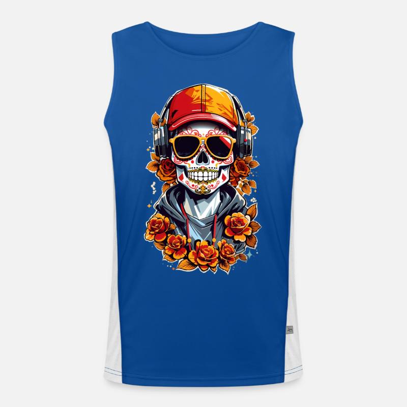 Zucker Schädel Funktionelles Kontrast-Tank Top für Männer 