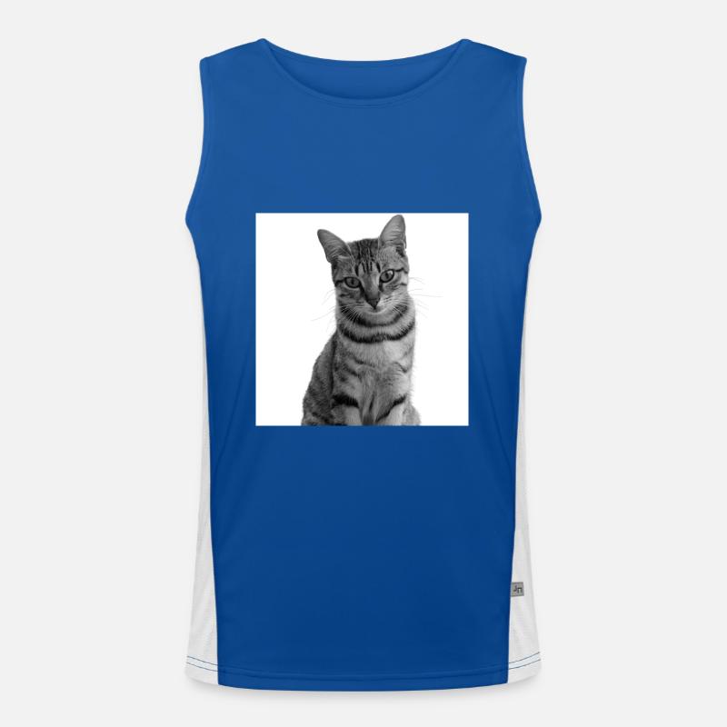 weiße Katze Katze weiß Katzen Geschenk Funktionelles Kontrast-Tank Top für Männer 