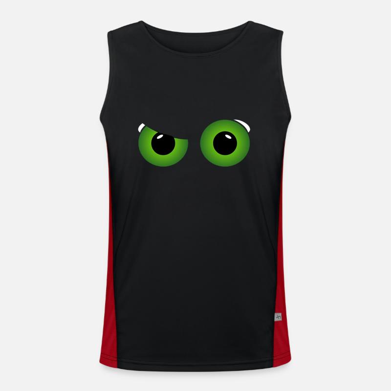 grüne coole Augen Funktionelles Kontrast-Tank Top für Männer 