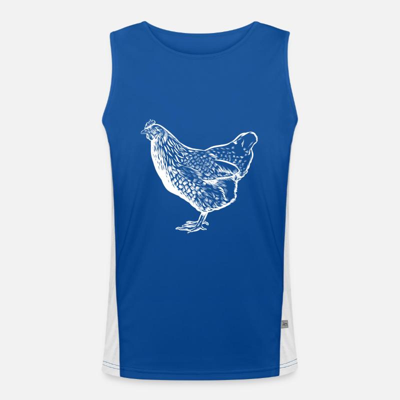 Poulet - Dessin - Éventail de poulets Débardeur respirant contrasté Homme 