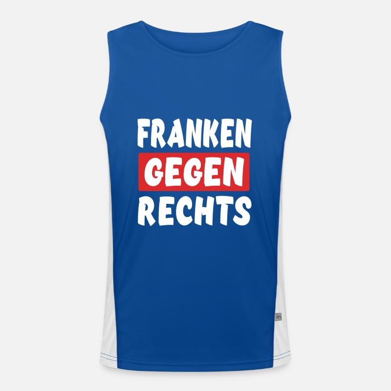 Franken Gegen Rechts - Rechts Nein Danke Funktionelles Kontrast-Tank Top für Männer 