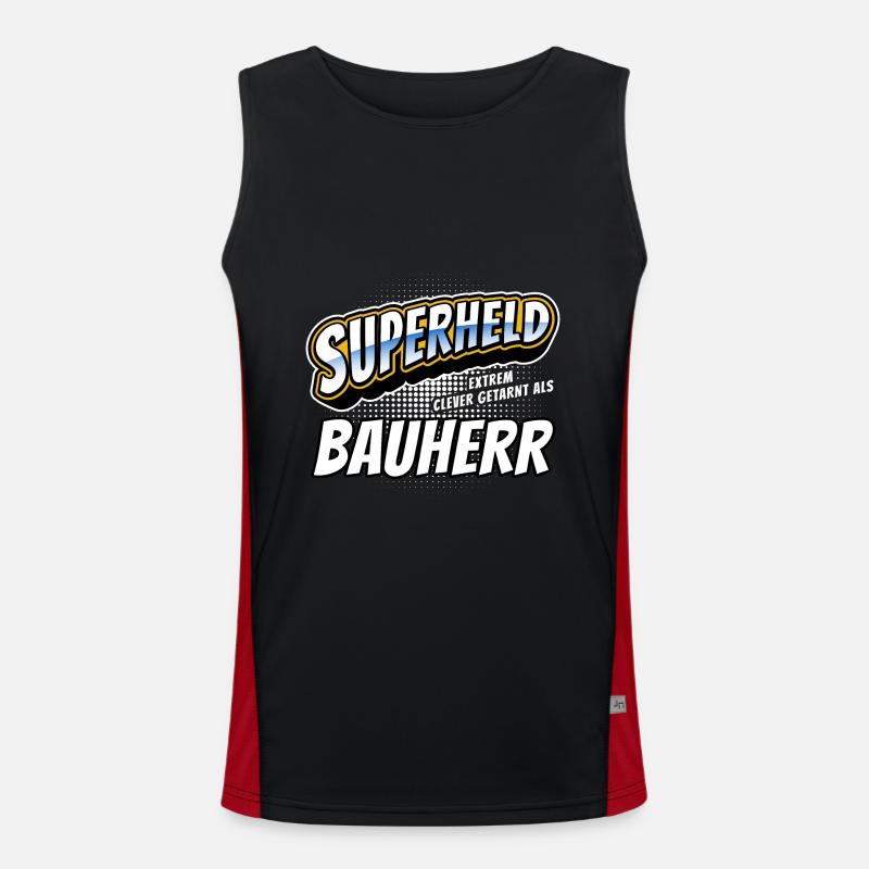 Superheld, clever getarnt als Bauherr Funktionelles Kontrast-Tank Top für Männer 