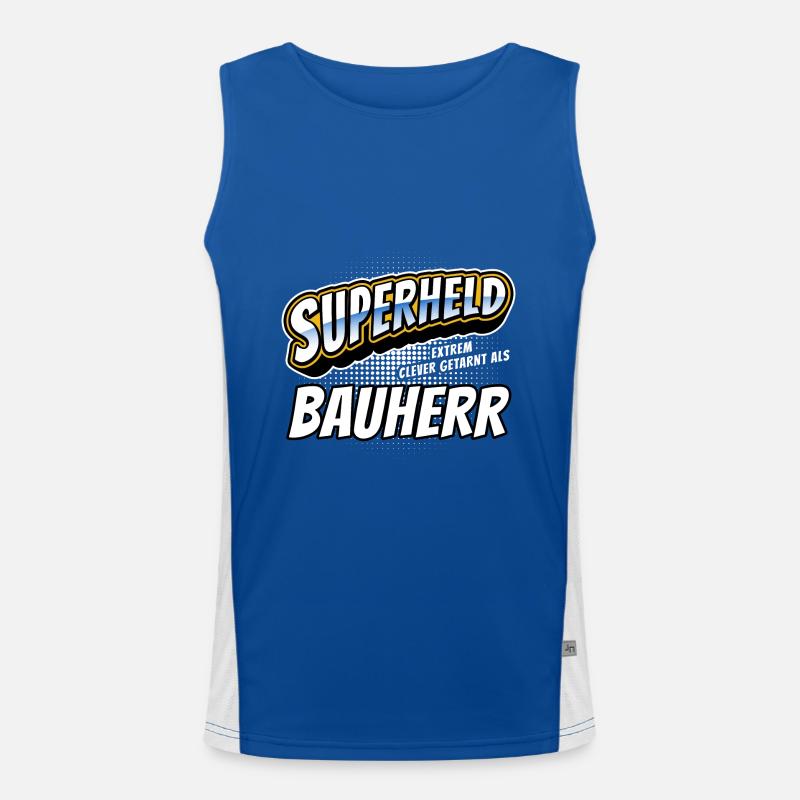 Superheld, clever getarnt als Bauherr Funktionelles Kontrast-Tank Top für Männer 