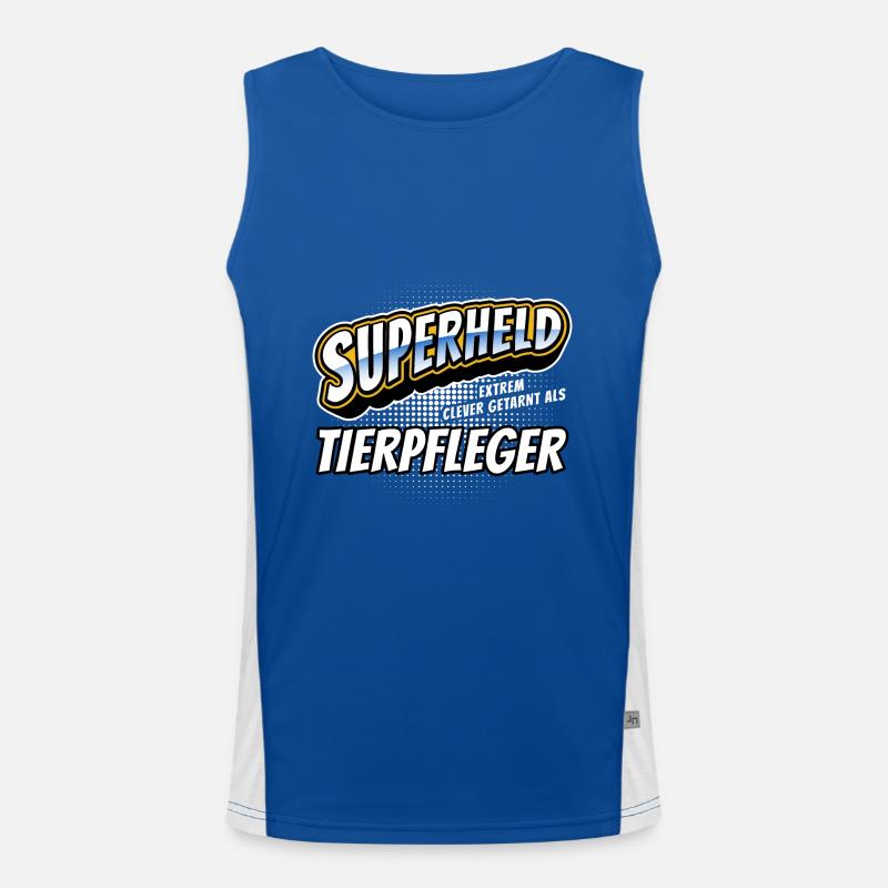 Superheld, clever getarnt als Tierpfleger Funktionelles Kontrast-Tank Top für Männer 