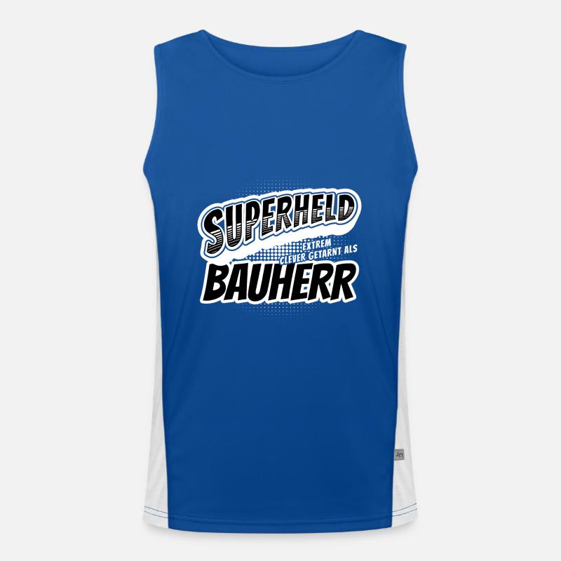 Superheld, clever getarnt als Bauherr Funktionelles Kontrast-Tank Top für Männer 