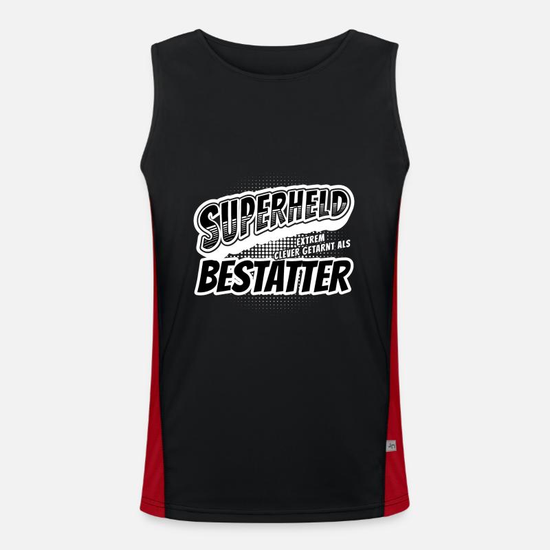 Superheld, clever getarnt als Bestatter Funktionelles Kontrast-Tank Top für Männer 