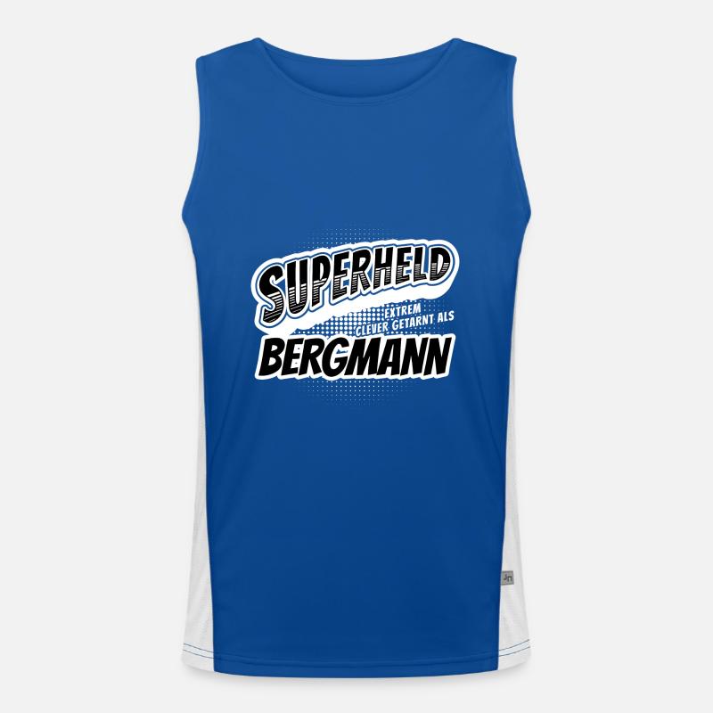 Superheld, clever getarnt als Bergmann Funktionelles Kontrast-Tank Top für Männer 