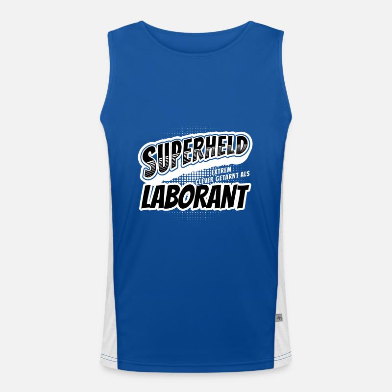 Superheld, clever getarnt als Laborant Funktionelles Kontrast-Tank Top für Männer 