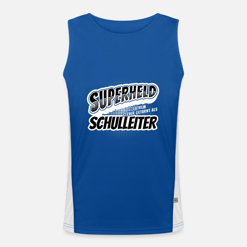 Superheld, clever getarnt als Schulleiter Funktionelles Kontrast-Tank Top für Männer 