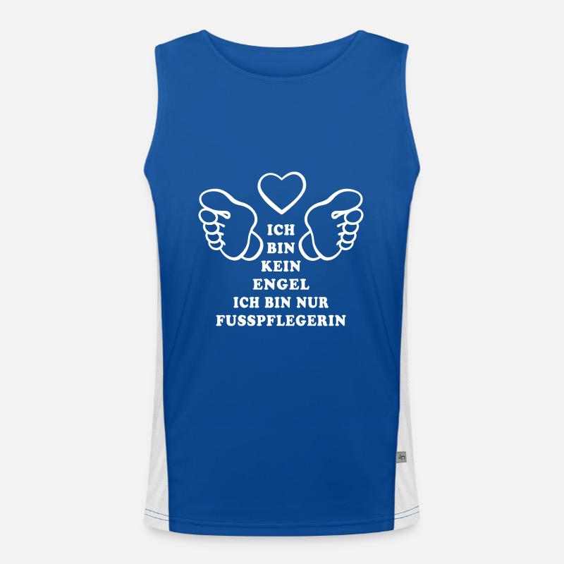 Ich bin kein Engel ich bin nur Fußpflegerin Funktionelles Kontrast-Tank Top für Männer 