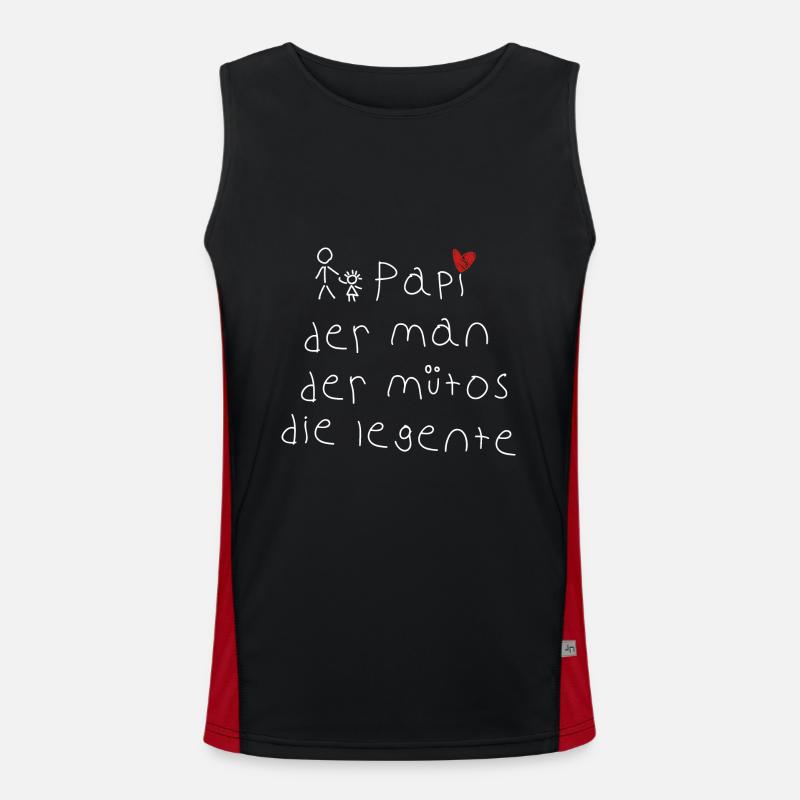 Papi - bester Papa - Mythos - Legende - Spruch Funktionelles Kontrast-Tank Top für Männer 