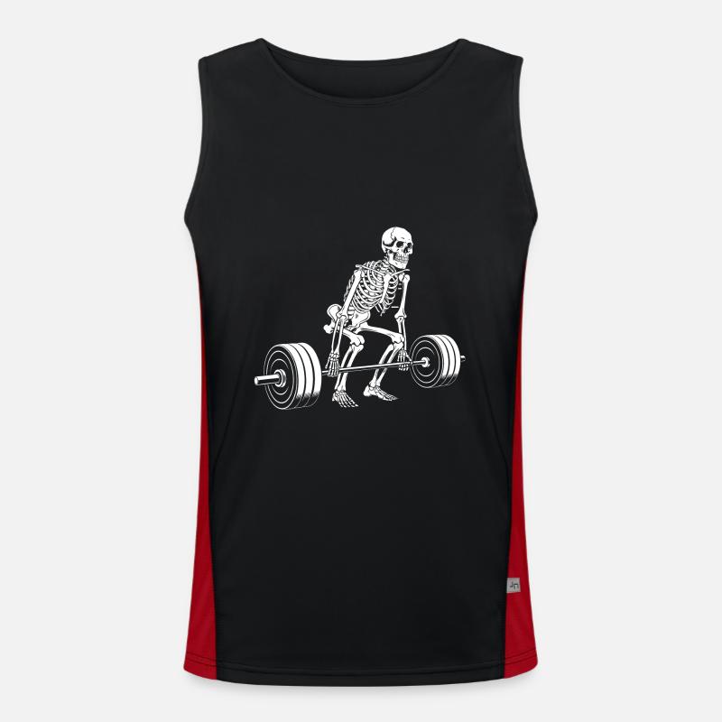 Skeleton, Deadlift, Weight Training, Training - Men's Functional Contrast Tank Top  - black/red