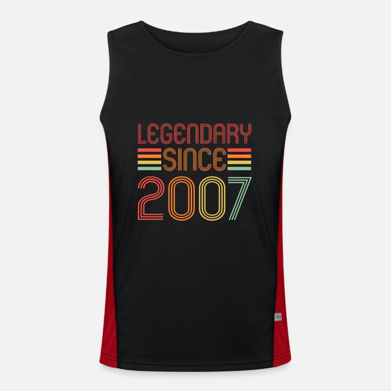 Legendär seit 2007, Retro, Geburtstag Funktionelles Kontrast-Tank Top für Männer 