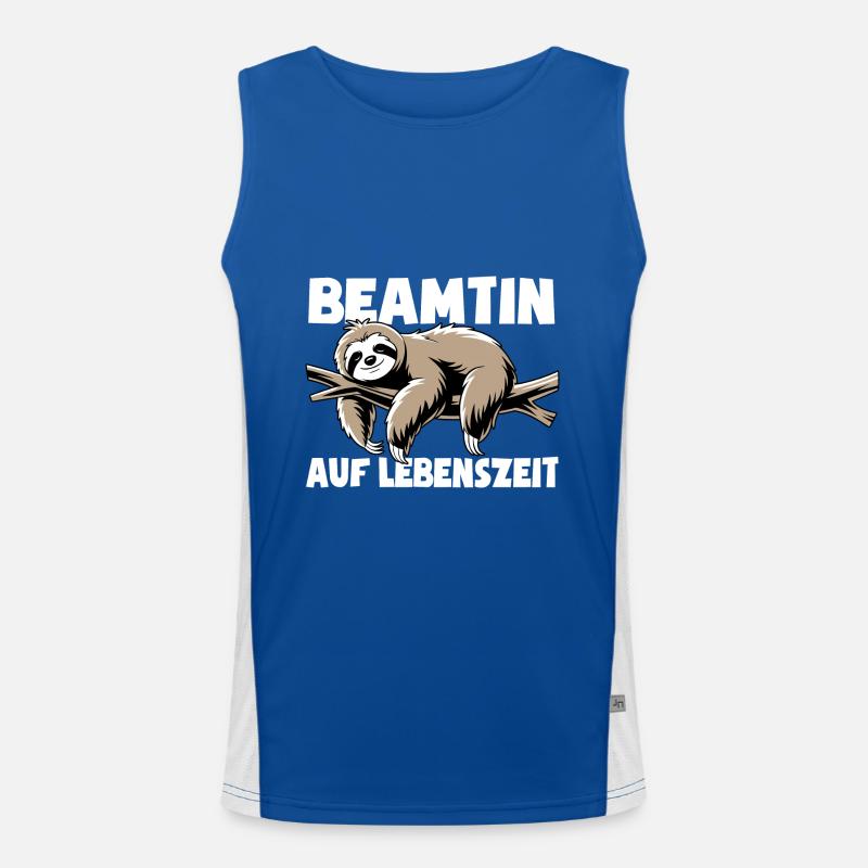 Faultier Beamtin auf Lebenszeit - Spruch Funktionelles Kontrast-Tank Top für Männer 