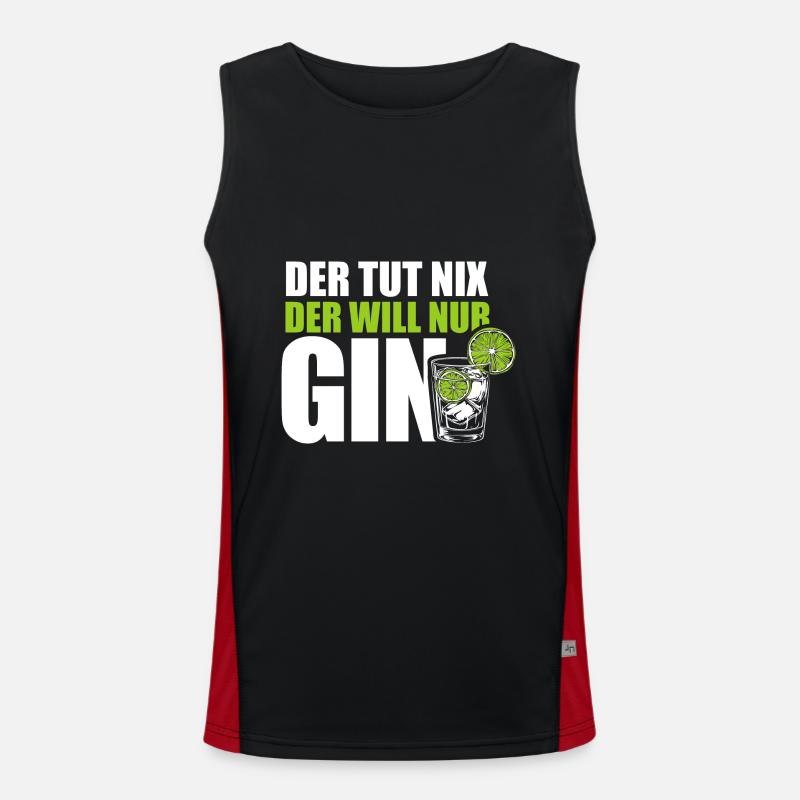 Der tut nix der will nur Gin - Spruch Funktionelles Kontrast-Tank Top für Männer 