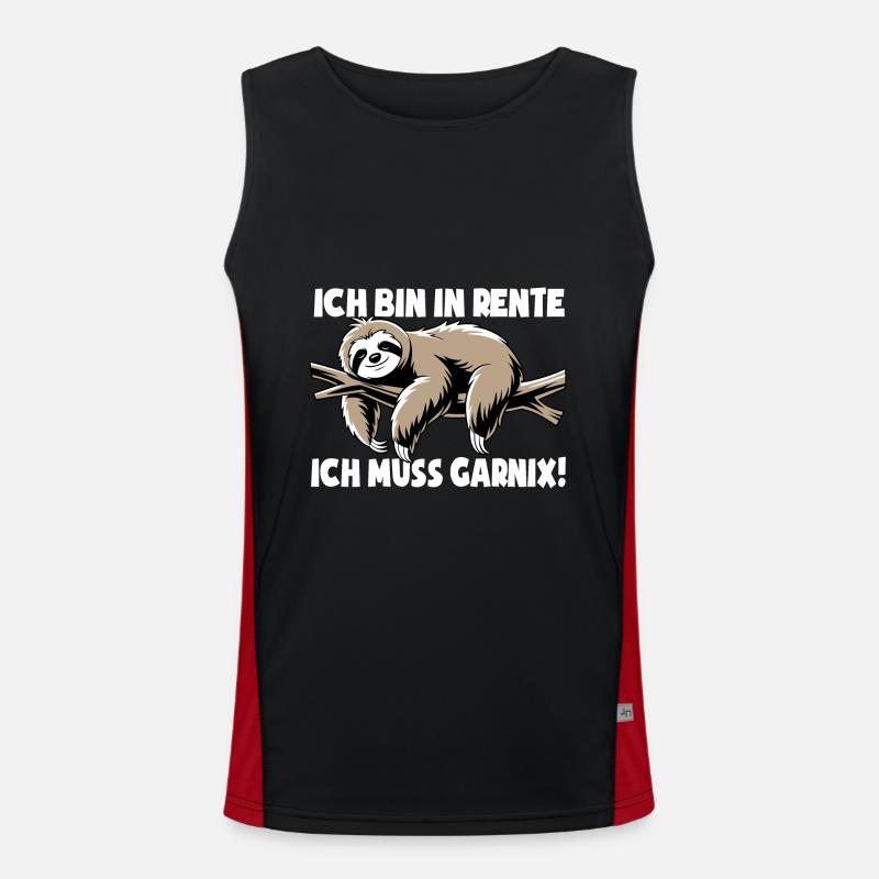 Faultier - Ich bin in Rente ich muss garnix Funktionelles Kontrast-Tank Top für Männer 