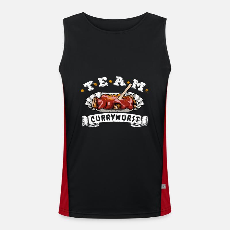Team Currywurst - Fast Food - Kult Funktionelles Kontrast-Tank Top für Männer 