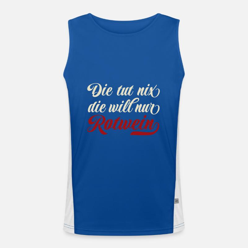 Die tut nix die will nur Rotwein - Spruch Funktionelles Kontrast-Tank Top für Männer 