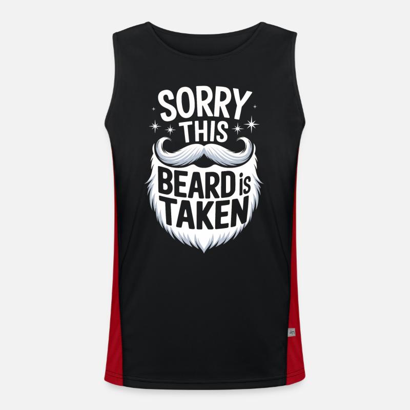 Beard Mustache Bearded Men - Men's Functional Contrast Tank Top  - black/red