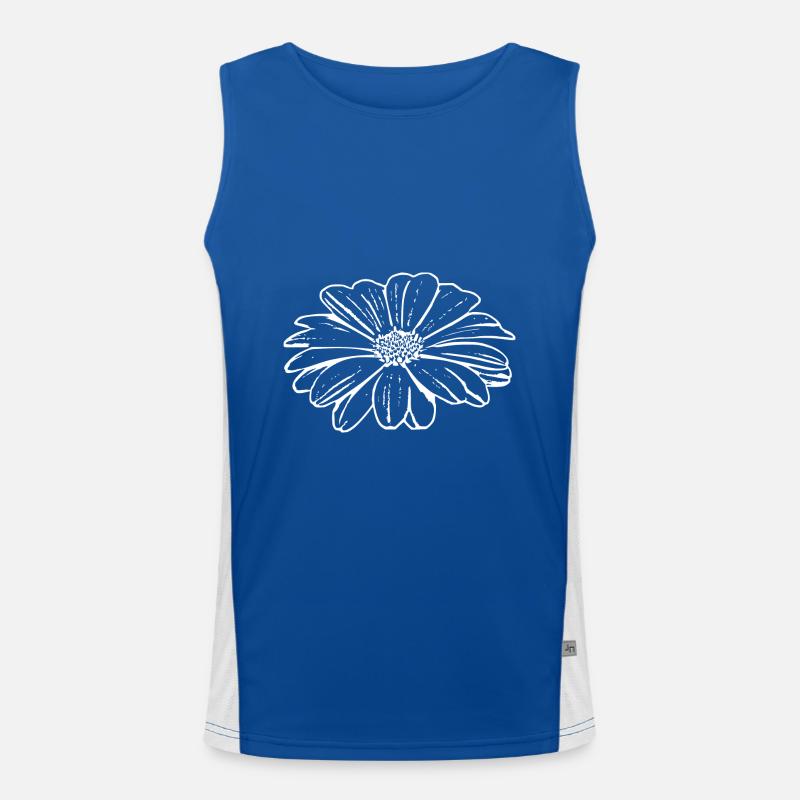 Blume weiß weiße Blumen Geschenk Muttertag Mutter Funktionelles Kontrast-Tank Top für Männer 