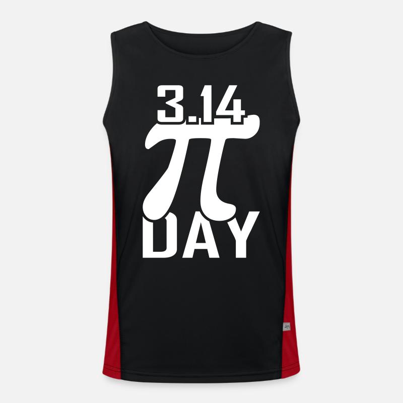Pi Math Pi Day - Men's Functional Contrast Tank Top  - black/red