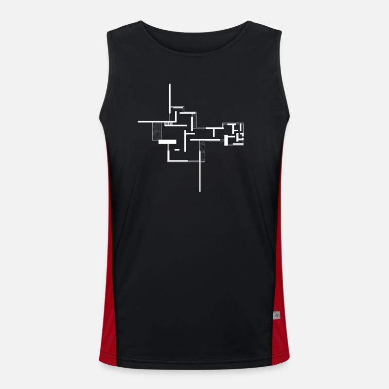 Architecture - Men's Functional Contrast Tank Top  - black/red