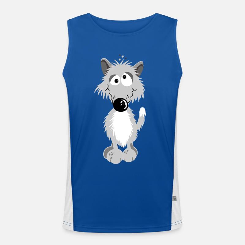 Kleiner Wolf Funktionelles Kontrast-Tank Top für Männer 