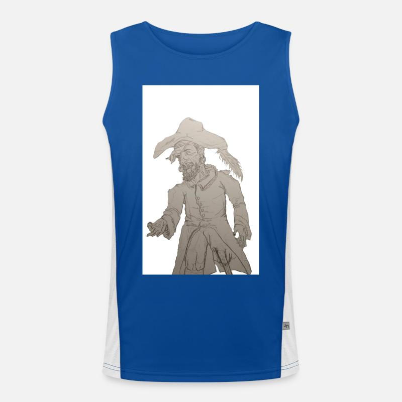 Gieriger Pirat (Graphit) Funktionelles Kontrast-Tank Top für Männer 